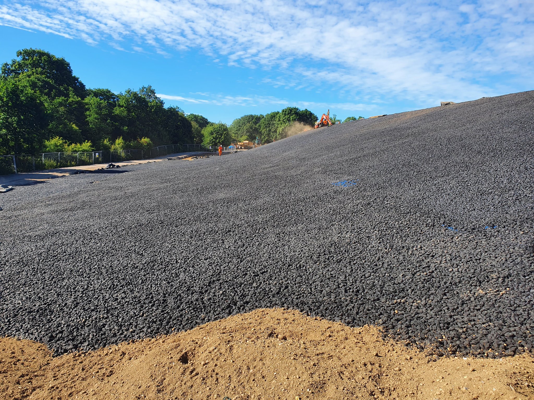 Good progress being made on downstream face erosion protection on the Leigh Barrier scheme in Kent